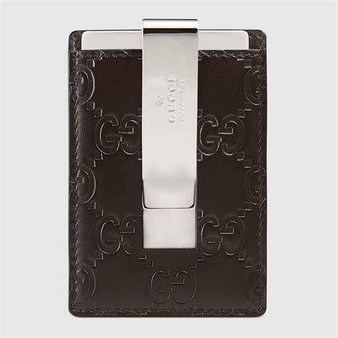 Gucci money clip black leather